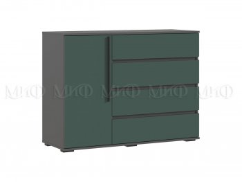Комод 1 дверь 4 ящика (1200) Норд, графит/изумруд (Миф) в Кировграде - kirovgrad.mebel-e96.ru