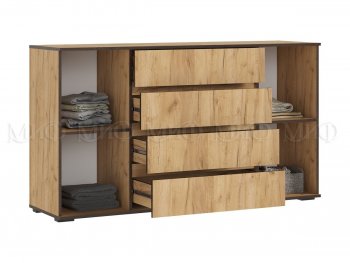 Комод 2 двери 4 ящика (1600) Норд, крафт (Миф) в Кировграде - kirovgrad.mebel-e96.ru