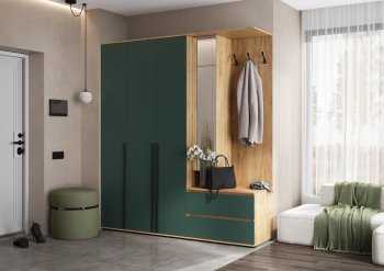 Прихожая Норд+Шкаф 1200, крафт/изумруд (Миф) в Кировграде - kirovgrad.mebel-e96.ru