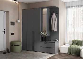 Прихожая Норд+Шкаф 1200, графит (Миф) в Кировграде - kirovgrad.mebel-e96.ru