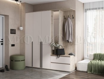 Прихожая Норд модульная крафт серый/кашемир (Миф) в Кировграде - kirovgrad.mebel-e96.ru