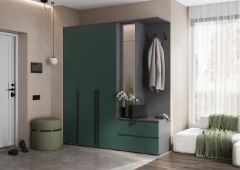 Прихожая Норд+Шкаф 1200, графит/изумруд (Миф) в Кировграде - kirovgrad.mebel-e96.ru