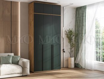 Шкаф 1200 мм 3-х ств. Норд с антресолью дуб крафт/изумруд (Миф) в Кировграде - kirovgrad.mebel-e96.ru