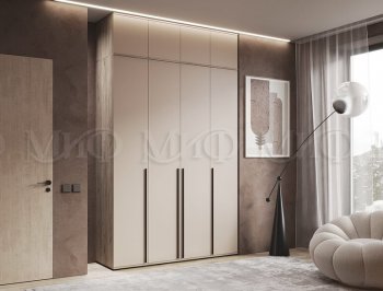 Шкаф 1600 мм 4-х створчатый Норд с антресолью,крафт серый/кашемир (Миф) в Кировграде - kirovgrad.mebel-e96.ru