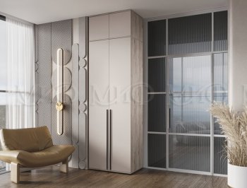 Шкаф 800 мм 2-х ств. Норд с антресолью крафт серый/кашемир (Миф) в Кировграде - kirovgrad.mebel-e96.ru