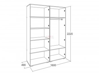 Шкаф 1600 мм Ольга-17 в Кировграде - kirovgrad.mebel-e96.ru