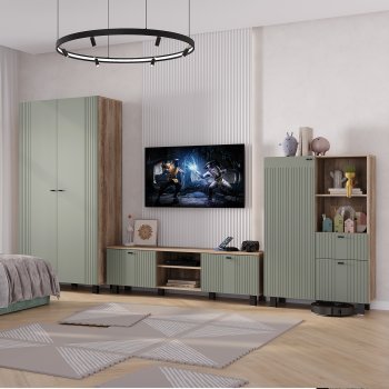 Стенка Олива комп.3 эвкалипт софт (БТС) в Кировграде - kirovgrad.mebel-e96.ru