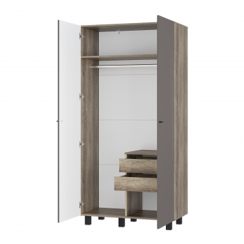 Шкаф 1000 мм 2-х створчатый Олива ШК-03 муссон софт (БТС) в Кировграде - kirovgrad.mebel-e96.ru