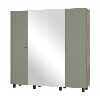 Шкаф 2000 мм 4-х створчатый Олива ШК-13 эвкалипт софт (БТС) в Кировграде - kirovgrad.mebel-e96.ru