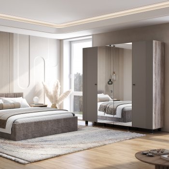 Шкаф 2000 мм 4-х створчатый Олива ШК-13 муссон софт (БТС) в Кировграде - kirovgrad.mebel-e96.ru