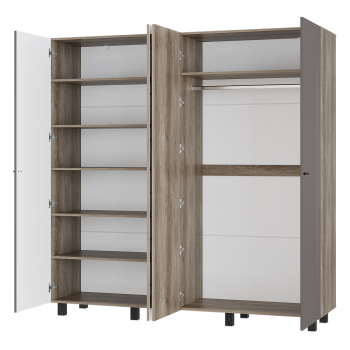 Шкаф 2000 мм 4-х створчатый Олива ШК-13 муссон софт (БТС) в Кировграде - kirovgrad.mebel-e96.ru