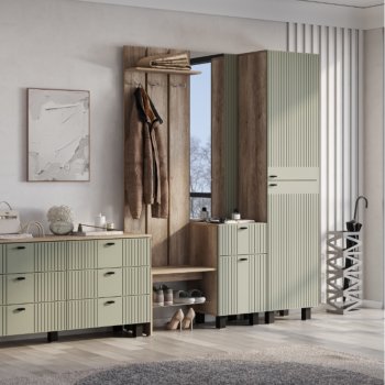 Прихожая Олива эвкалипт софт, модульная (БТС) в Кировграде - kirovgrad.mebel-e96.ru