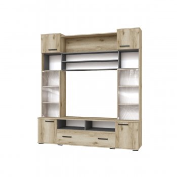 Мини-стенка ОГЦС-1 Оскар-18 дуб делано/графит(Текс) в Кировграде - kirovgrad.mebel-e96.ru