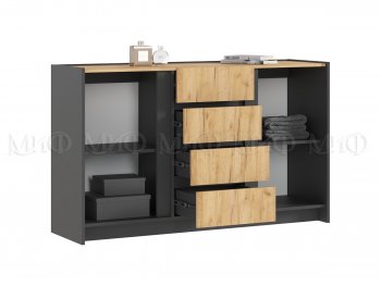 Комод 2дв.4ящ. Остин крафт/графит (Миф) в Кировграде - kirovgrad.mebel-e96.ru