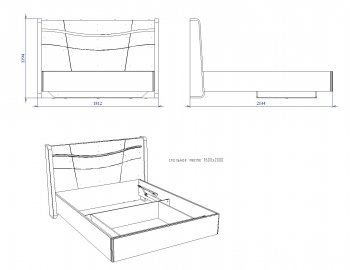 Кровать двуспальная Палермо Nebby Elon 31 (СБК) в Кировграде - kirovgrad.mebel-e96.ru