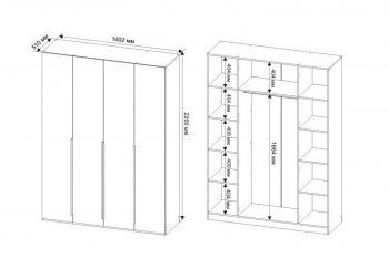 Шкаф 1600 мм Пальма, Сатин (ДСВ) в Кировграде - kirovgrad.mebel-e96.ru
