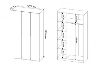 Шкаф 1200 мм Пальма с антресолью, Сатин (ДСВ) в Кировграде - kirovgrad.mebel-e96.ru