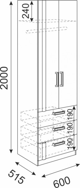 Шкаф с ящиками Волкер М4 (Риннер) в Кировграде - kirovgrad.mebel-e96.ru