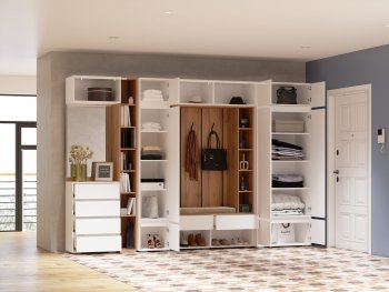 Прихожая Прага модульная, белый (Handis) в Кировграде - kirovgrad.mebel-e96.ru