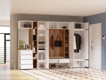 Прихожая Прага модульная, белый (Handis) в Кировграде - kirovgrad.mebel-e96.ru