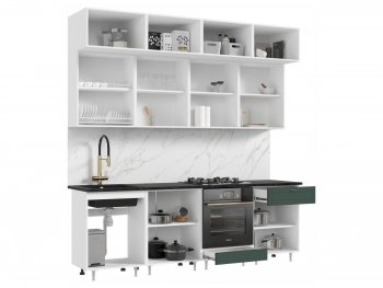 Кухонный гарнитур Престиж 2400 мм браш грин (Миф) в Кировграде - kirovgrad.mebel-e96.ru