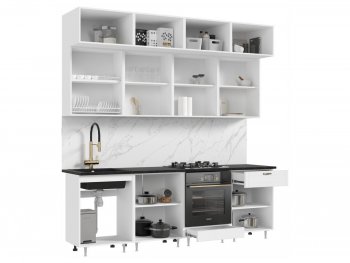 Кухонный гарнитур Престиж 2400 мм браш вайт (Миф) в Кировграде - kirovgrad.mebel-e96.ru