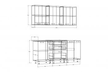 Кухонный гарнитур Рио 1800 мм (Зарон) в Кировграде - kirovgrad.mebel-e96.ru