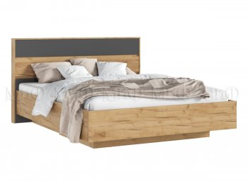 Кровать парящая Роджина с подсветкой, крафт/графит (Миф) в Кировграде - kirovgrad.mebel-e96.ru