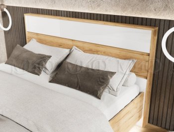 Кровать парящая Роджина крафт/белый (Миф) в Кировграде - kirovgrad.mebel-e96.ru