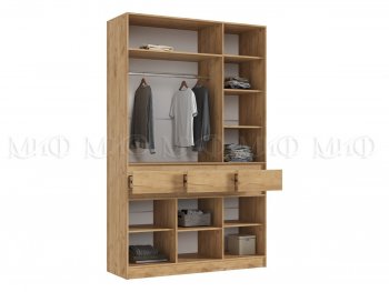 Шкаф 1500 мм 3-х створчатый Роджина крафт/изумруд (Миф) в Кировграде - kirovgrad.mebel-e96.ru