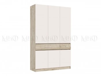 Шкаф 1500 мм 3-х створчатый Роджина крафт серый/кашемир (Миф) в Кировграде - kirovgrad.mebel-e96.ru