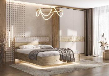 Спальный гарнитур Роджина крафт серый/кашемир, модульный (Миф) в Кировграде - kirovgrad.mebel-e96.ru