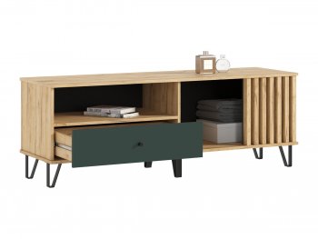 Тумба ТВ (1500) Роджина крафт/изумрудный (Миф) в Кировграде - kirovgrad.mebel-e96.ru