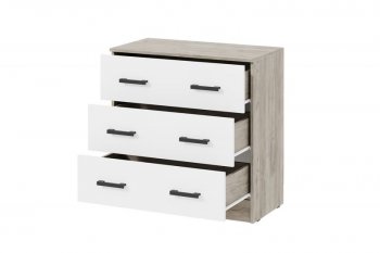 Комод Ронда КМ-02 дуб крафт серый/белый (ИЦ) в Кировграде - kirovgrad.mebel-e96.ru