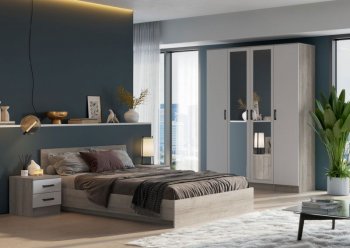 Тумба прикроватная Ронда ТБ дуб крафт серый/белый (ИЦ) в Кировграде - kirovgrad.mebel-e96.ru