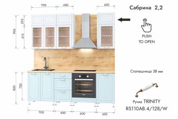 Кухонный гарнитур 2200 мм Сабрина (МЛК) в Кировграде - kirovgrad.mebel-e96.ru