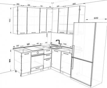 Кухонный гарнитур угловой 2000*1400 мм (Санвут) в Кировграде - kirovgrad.mebel-e96.ru