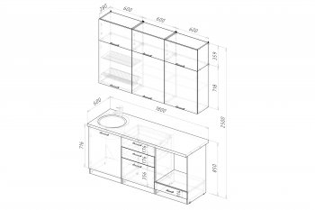 Кухонный гарнитур Шелли макси 1800 мм (Герда) в Кировграде - kirovgrad.mebel-e96.ru