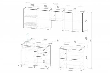 Кухонный гарнитур Шелли макси 2300 мм (Герда) в Кировграде - kirovgrad.mebel-e96.ru