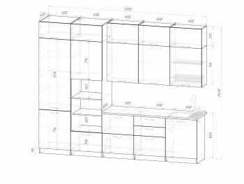 Кухонный гарнитур Шелли макси 3000 мм (Герда) в Кировграде - kirovgrad.mebel-e96.ru