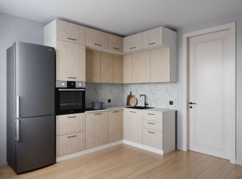 Кухонный гарнитур угловой Шимо МДФ  2200*1700 мм (Санвут) в Кировграде - kirovgrad.mebel-e96.ru