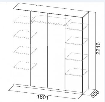 Шкаф 1600 мм ШК-5 белый (СВ) в Кировграде - kirovgrad.mebel-e96.ru