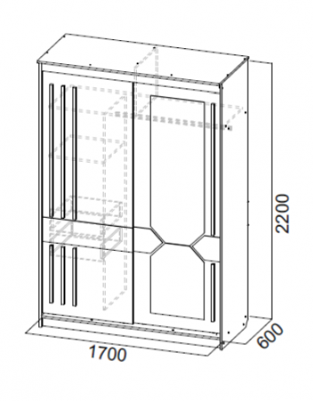 Шкаф-купе №25 1700 мм (СВ) в Кировграде - kirovgrad.mebel-e96.ru