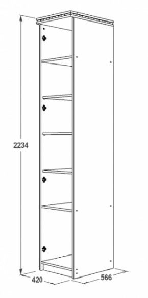 Шкаф 1-но дверный для белья Ольга-13 в Кировграде - kirovgrad.mebel-e96.ru