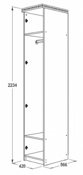 Шкаф 1-но дверный для одежды Ольга-13 в Кировграде - kirovgrad.mebel-e96.ru