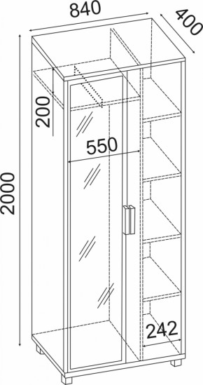 Шкаф 800 с зеркалом West (Риннер) в Кировграде - kirovgrad.mebel-e96.ru