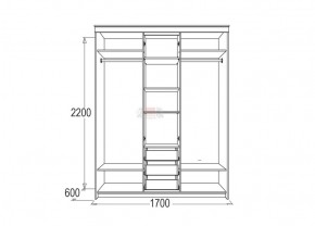 Шкаф для платья и белья Мираж 4 (1700) в Кировграде - kirovgrad.mebel-e96.ru