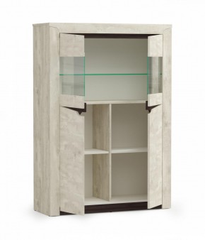 Шкаф комбинированный 33.15 Лючия (бетон пайн белый/венге/белый) в Кировграде - kirovgrad.mebel-e96.ru