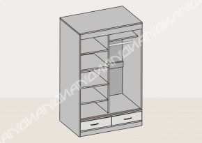Шкаф-купе 2-х дверный с ящиками и зеркалом (арт. 008) 1150 мм (Диал) в Кировграде - kirovgrad.mebel-e96.ru