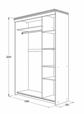 Шкаф-купе 1500 мм 3-х дверный Ольга-13 в Кировграде - kirovgrad.mebel-e96.ru